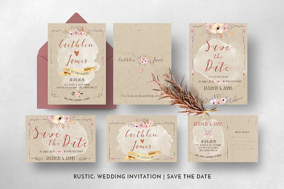 Boho Flower Wedding Suite in Wedding Templates - product preview 6