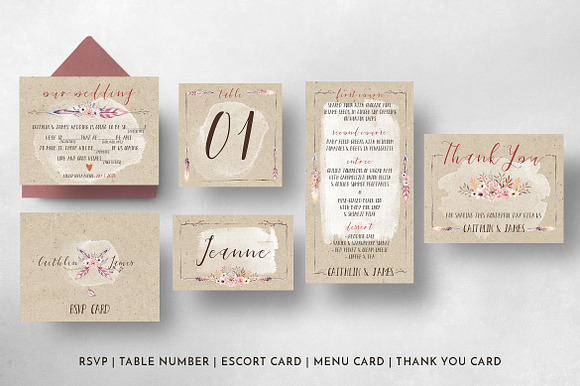 Boho Flower Wedding Suite in Wedding Templates - product preview 7
