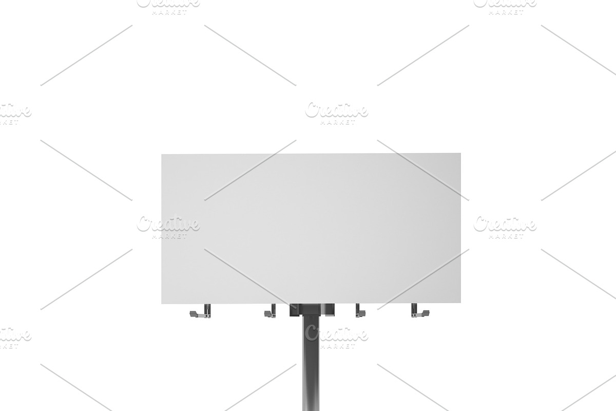 big and high blank billboard isolated on white background, clipping path inside in Illustrations - product preview 8