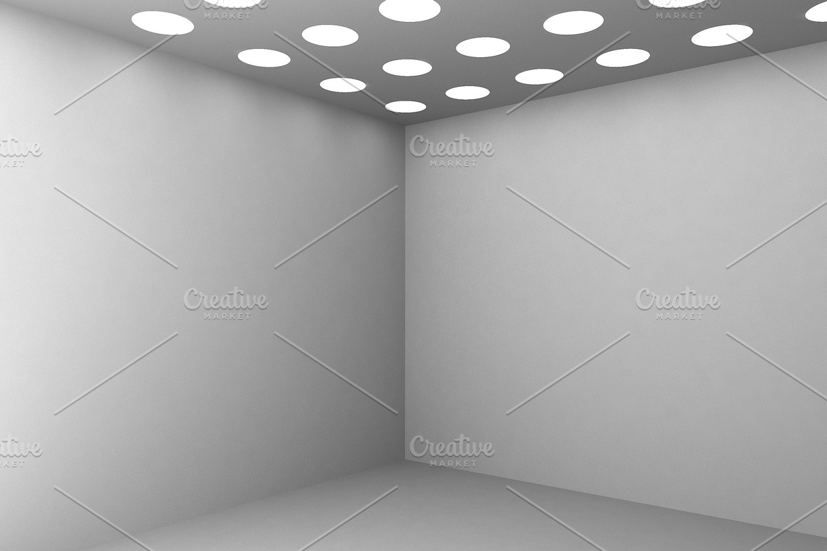 3D Rendering Corner of white empty room in Illustrations - product preview 8