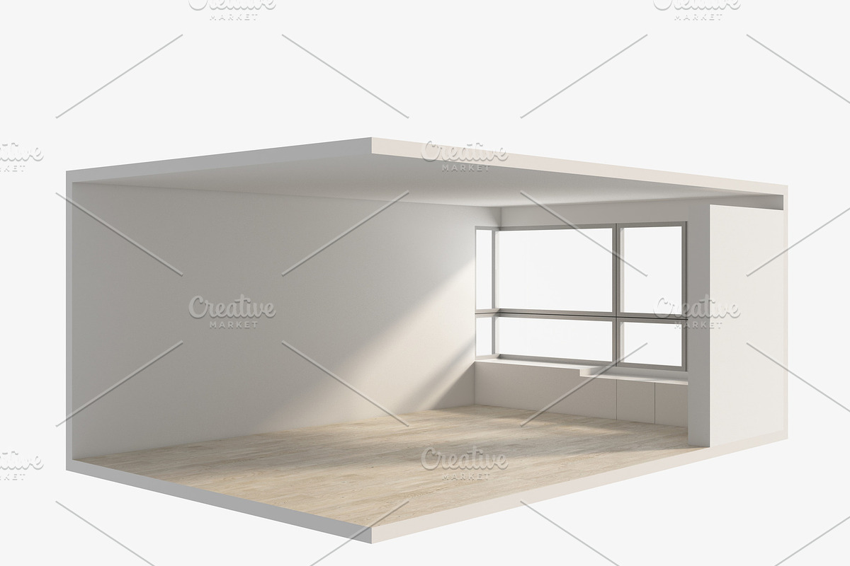 3D Rendering Isometric Empty room, interior illustration in Illustrations - product preview 8