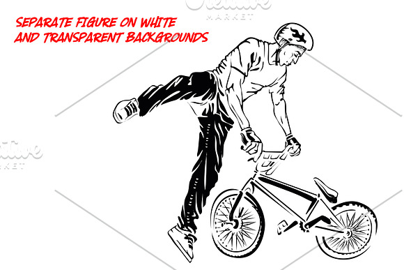 Urban culture. BMX riders in Illustrations - product preview 3