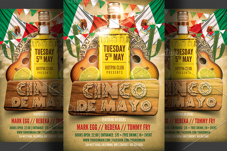 Cinco De Mayo Flyer Template 2 in Flyer Templates - product preview 8