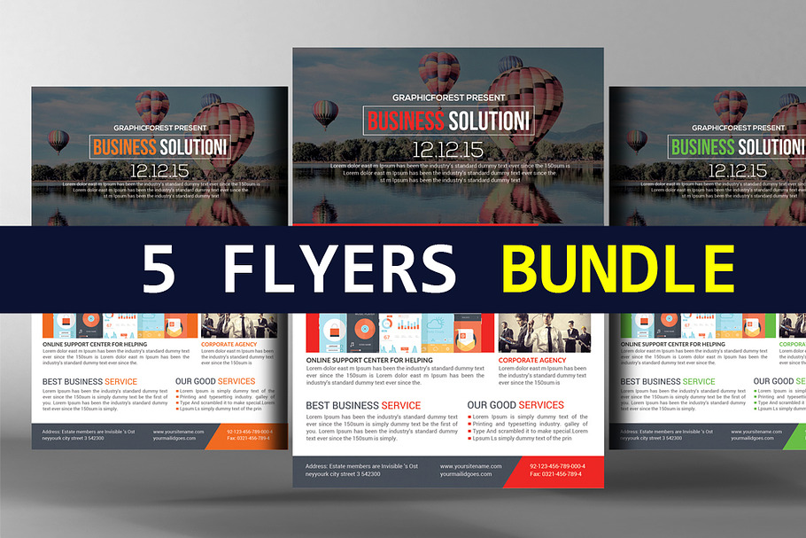 5 Corporate Agency Flyers Ads Bundle in Flyer Templates - product preview 8