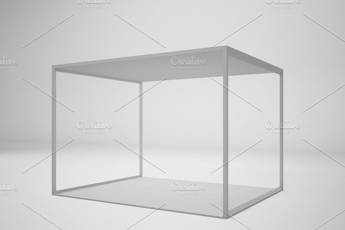 3D Rendering White Modern Trade Exhibition booth, illustration, mock up in Illustrations - product preview 8