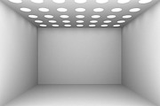 3D Rendering white wall and lights, illustration