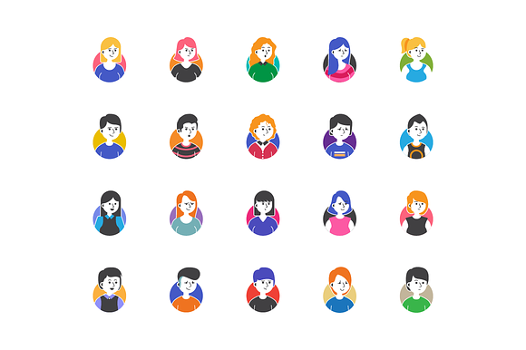 People Avatar Icon Set in Happy Emoticons - product preview 3