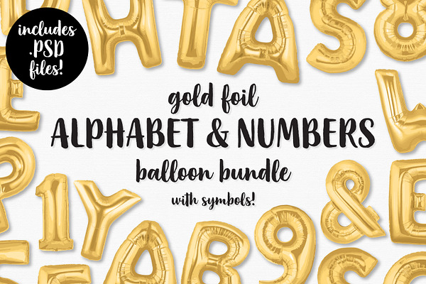 Gold Foil Balloon Bundle