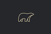 Polar bear linear logo. Animal vector logotype