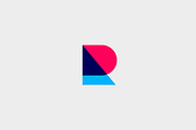 Letter R logotype. Colorful overlay vector icon logo