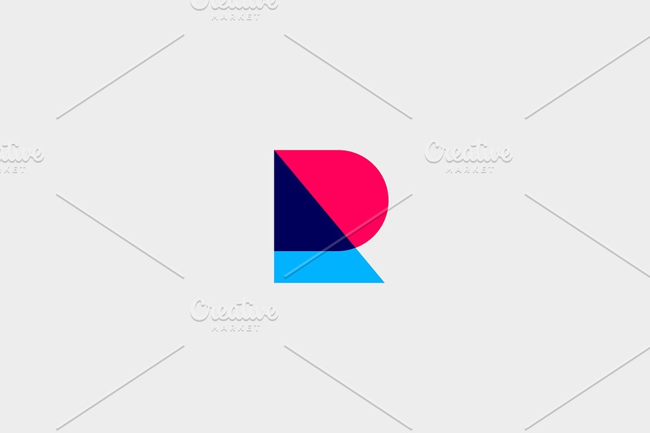 Letter R logotype. Colorful overlay vector icon logo in Logo Templates - product preview 8