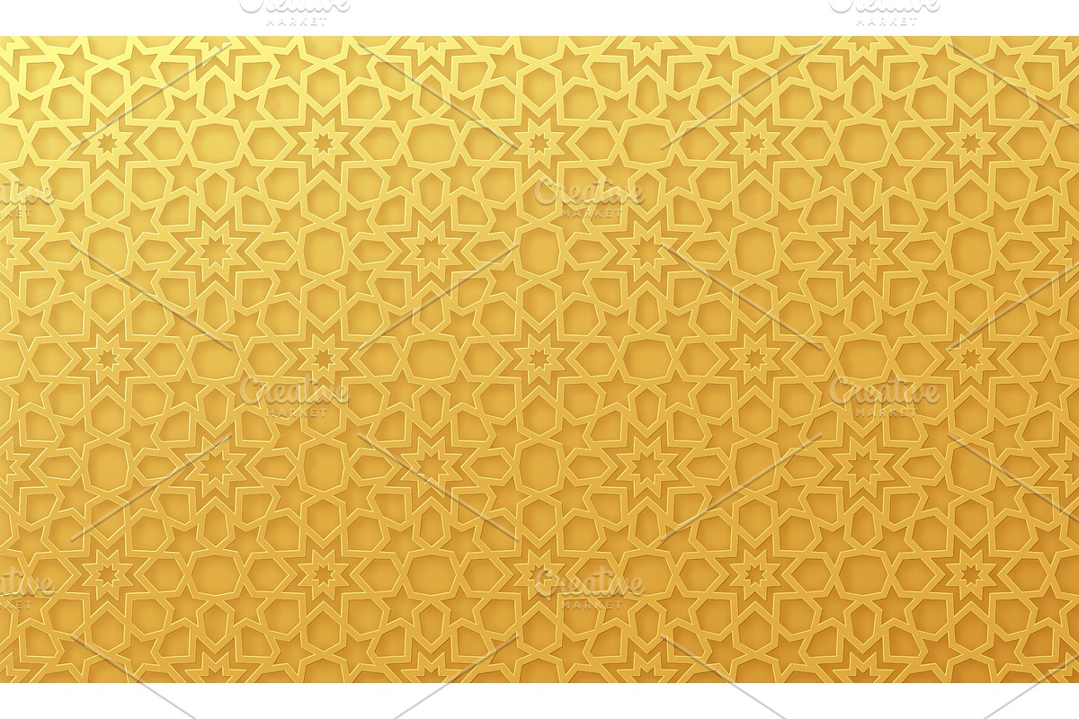 Arabic pattern background. Islamic gold ornament vector. in Textures - product preview 8
