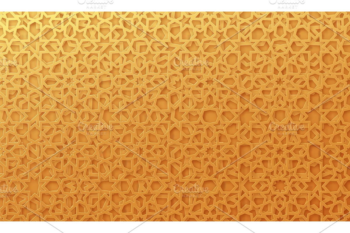 Arabic pattern background. Islamic gold ornament vector. in Textures - product preview 8