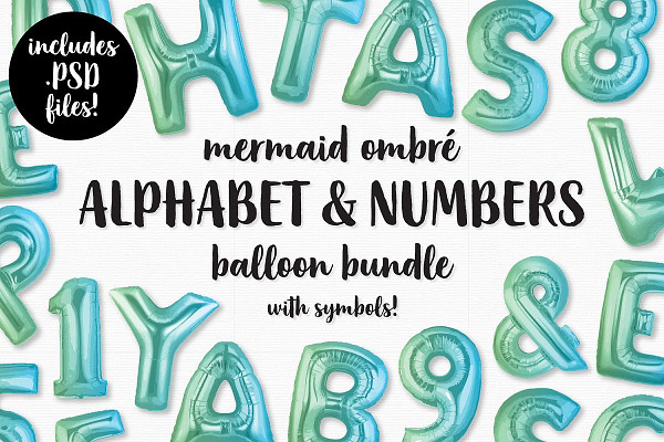Mermaid Ombre Foil Balloon Pack