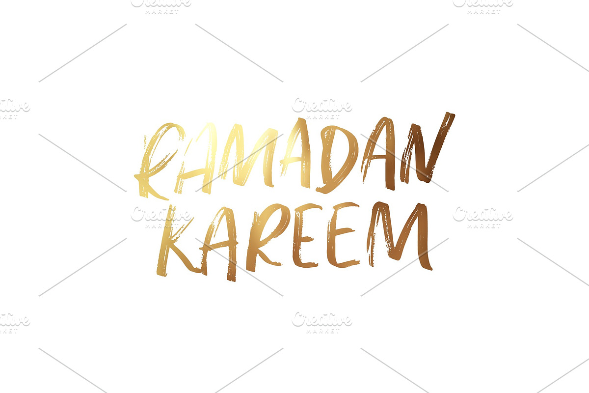 Ramadan Kareem. Text golden handwritten calligraphy. in Objects - product preview 8