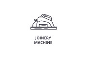 joinery machine vector line icon, sign, illustration on background, editable strokes