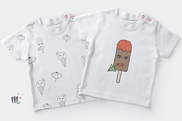 Ice creams & Umbrellas in Illustrations - product preview 2