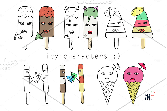 Ice creams & Umbrellas in Illustrations - product preview 3