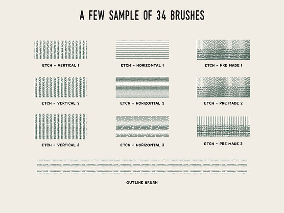 Modern Vintage Cross Hatch Brush in Photoshop Brushes - product preview 4