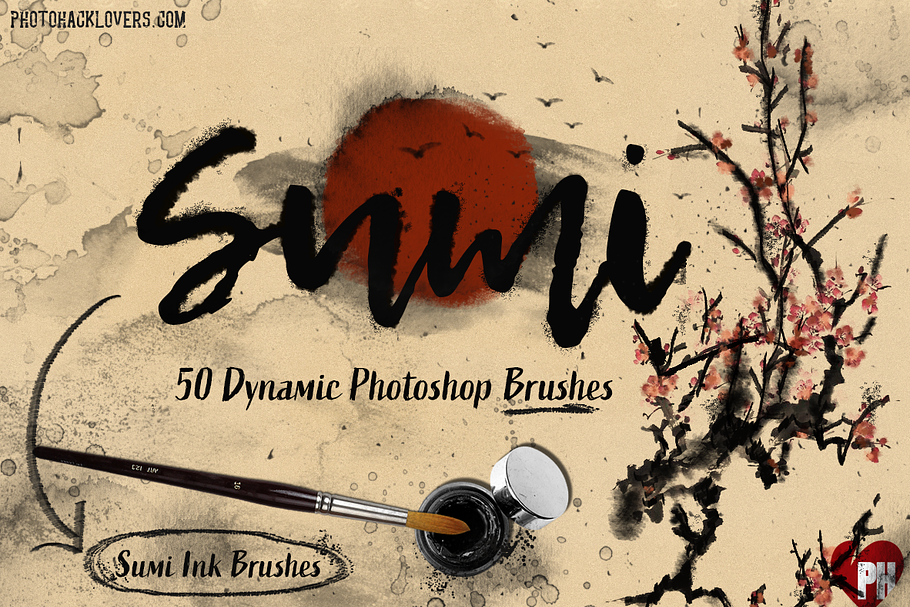 50 Sumi Brush Pack-Photoshop Brushes in Photoshop Brushes - product preview 8