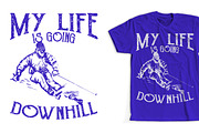 Skiing Down Hill T-Shirt Design