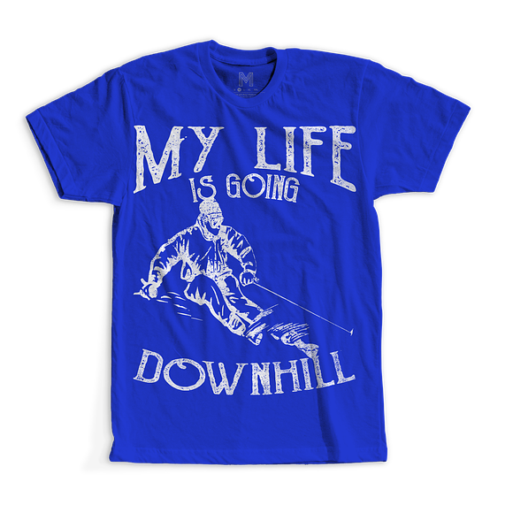 Skiing Down Hill T-Shirt Design in Illustrations - product preview 1