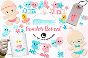 Gender reveal graphics illustrations