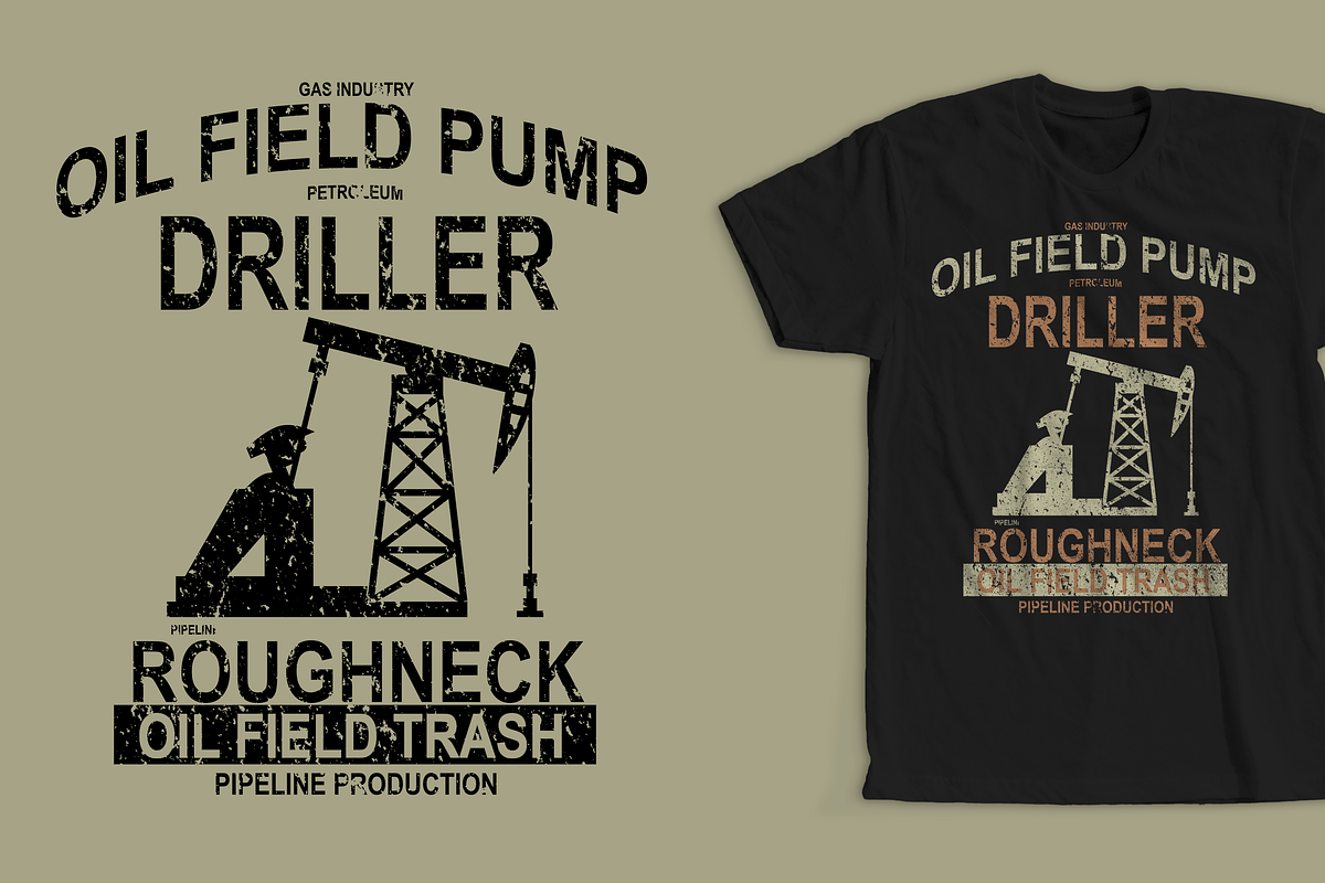 Oil Field Pump T-shirt Design in Illustrations - product preview 8