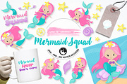 Mermaid squad graphics illustrations