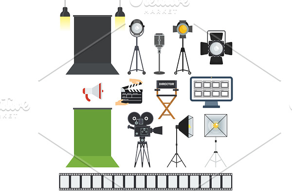 video porodaction studio objects icons