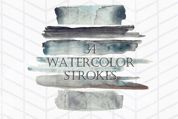 57 Moody Watercolor Elements Bundle in Textures - product preview 2