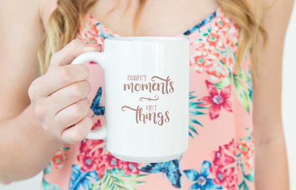 Woman holding 15oz mug mockup-summer in Product Mockups - product preview 2