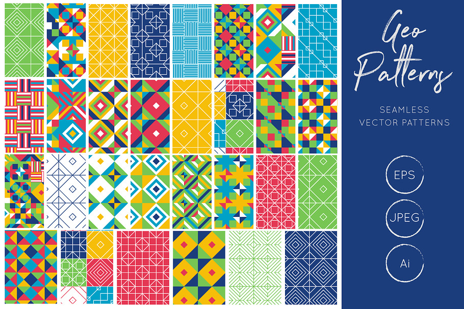Geometric Tiles Vector Patterns in Patterns - product preview 8