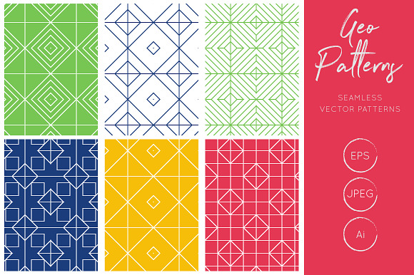 Geometric Tiles Vector Patterns in Patterns - product preview 1