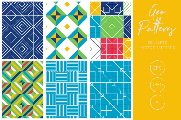 Geometric Tiles Vector Patterns in Patterns - product preview 4