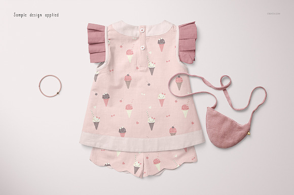 Baby Blouse & Shorts Mockup Set in Product Mockups - product preview 4