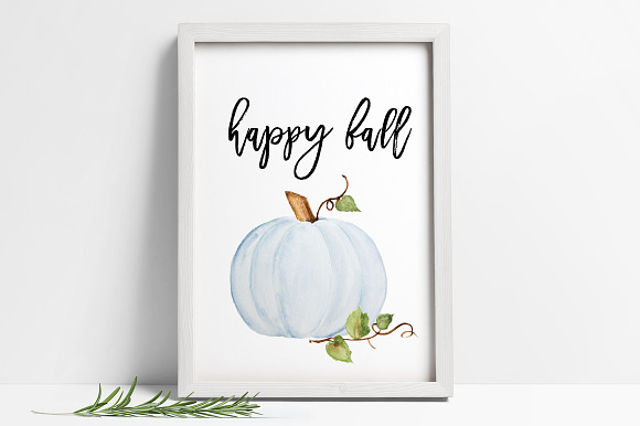 Watercolor Fall Pumpkins, Leaves in Illustrations - product preview 1
