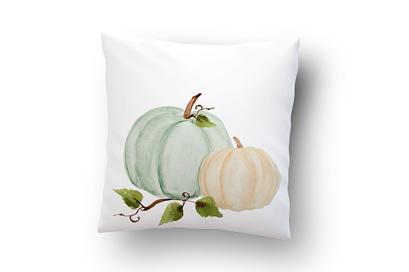 Watercolor Fall Pumpkins, Leaves in Illustrations - product preview 2