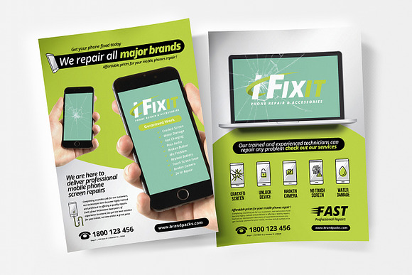 Phone Repair Shop Templates Pack in Flyer Templates - product preview 1