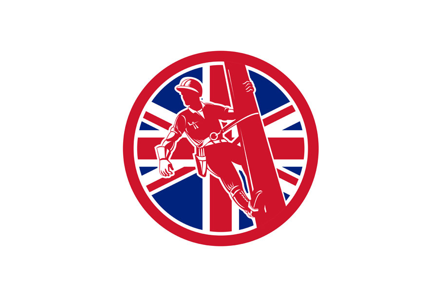 British Linesman Union Jack Flag Ico