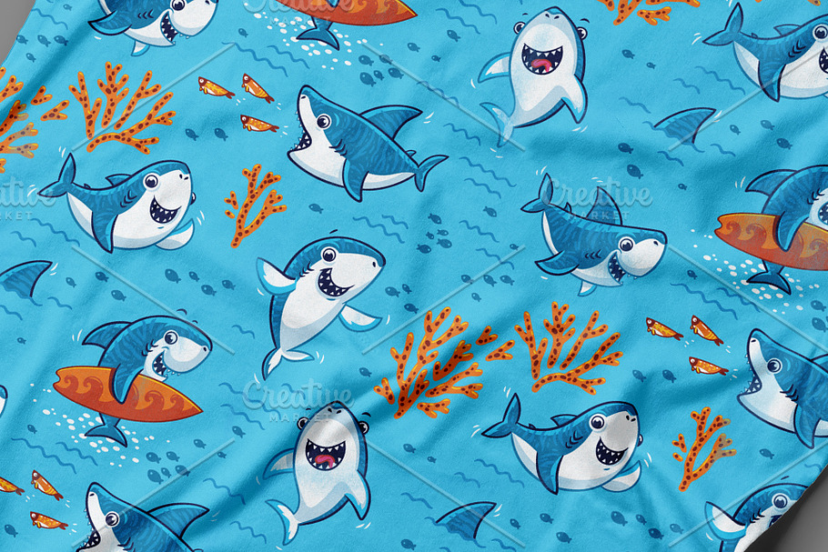 Funny sharks in Illustrations - product preview 8