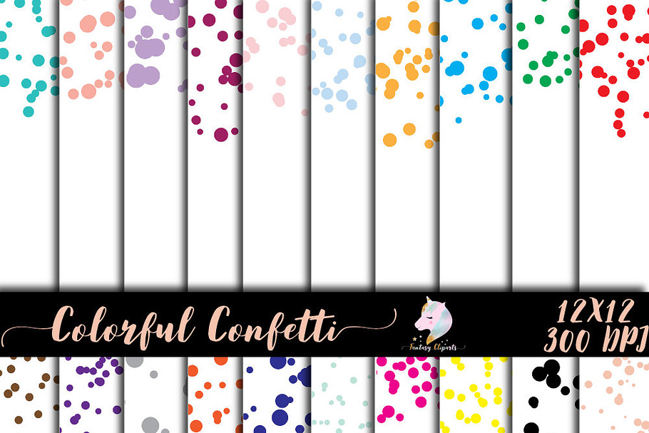 Colorful Confetti Overlay Clipart