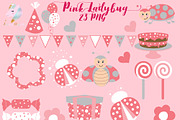 Cute Pink Ladybug Clipart