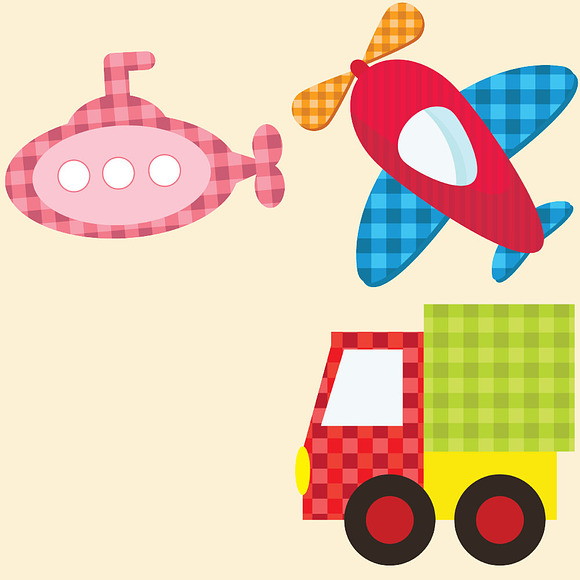 Cute Transportation Clipart in Illustrations - product preview 4