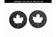 Maple leaf earrings,svg,dxf,png,pdf