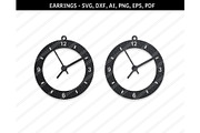 Clock earrings svg,dxf,png,eps,pdf 