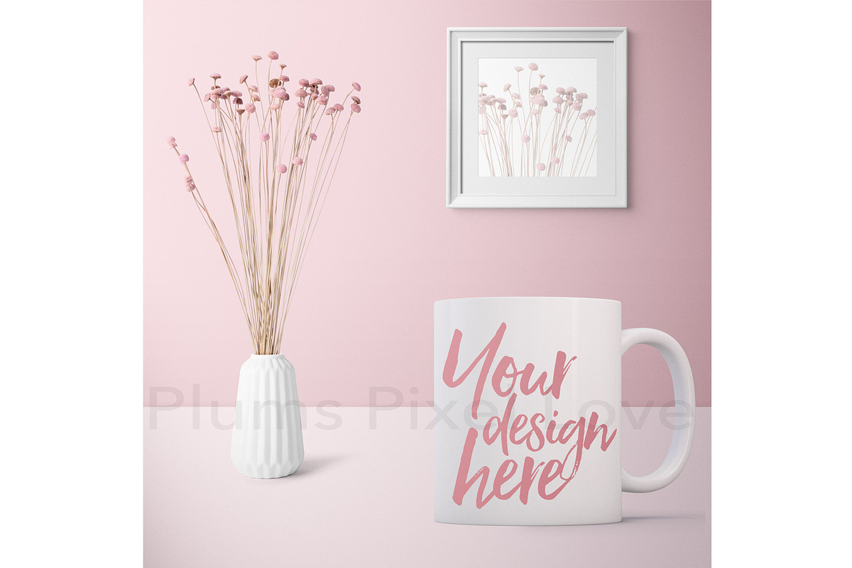 Pretty Feminine Coffee Mug Mock-up in Product Mockups - product preview 8