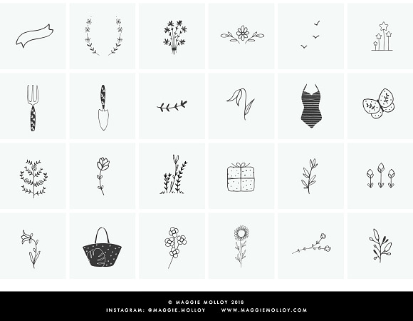 PNG 101 Hand Drawn Logo Elements in Illustrations - product preview 1