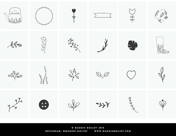 PNG 101 Hand Drawn Logo Elements in Illustrations - product preview 2