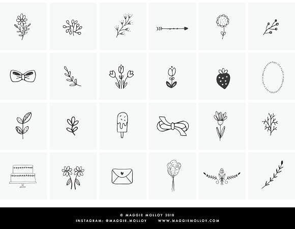 PNG 101 Hand Drawn Logo Elements in Illustrations - product preview 3